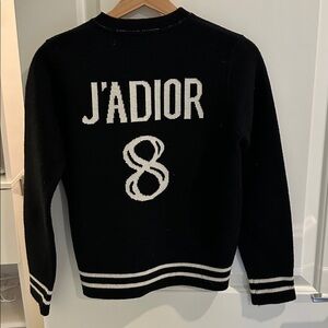 Wool Silk Dior J’Adore Black White Cardigan